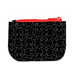 Enigmatic Demon Black and White Pattern Mini Coin Purse from ArtsNow.com Back