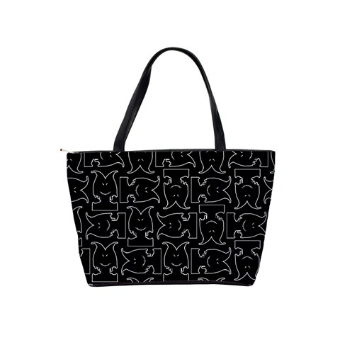 Enigmatic Demon Black and White Pattern Classic Shoulder Handbag from ArtsNow.com Back