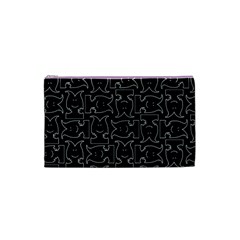 Enigmatic Demon Black and White Pattern Cosmetic Bag (Small) from ArtsNow.com Front