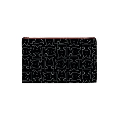 Enigmatic Demon Black and White Pattern Cosmetic Bag (Small) from ArtsNow.com Front