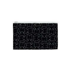 Enigmatic Demon Black and White Pattern Cosmetic Bag (Small) from ArtsNow.com Front