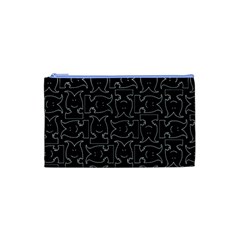 Enigmatic Demon Black and White Pattern Cosmetic Bag (Small) from ArtsNow.com Front