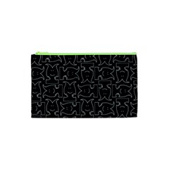 Enigmatic Demon Black and White Pattern Cosmetic Bag (Small) from ArtsNow.com Front