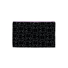 Enigmatic Demon Black and White Pattern Cosmetic Bag (Small) from ArtsNow.com Back