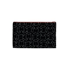 Enigmatic Demon Black and White Pattern Cosmetic Bag (Small) from ArtsNow.com Back