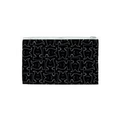 Enigmatic Demon Black and White Pattern Cosmetic Bag (Small) from ArtsNow.com Back