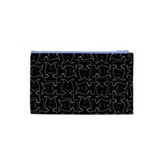 Enigmatic Demon Black and White Pattern Cosmetic Bag (Small) from ArtsNow.com Back