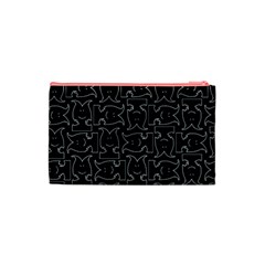 Enigmatic Demon Black and White Pattern Cosmetic Bag (Small) from ArtsNow.com Back