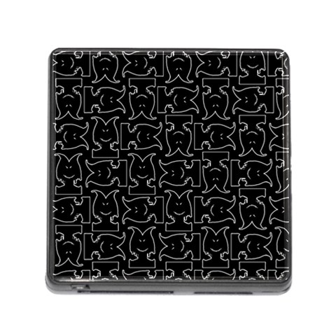 Enigmatic Demon Black and White Pattern Memory Card Reader (Square 5 Slot) from ArtsNow.com Front