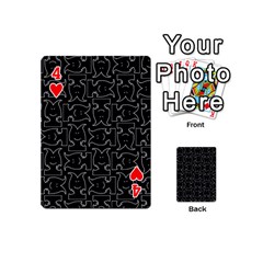 Enigmatic Demon Black and White Pattern Playing Cards 54 Designs (Mini) from ArtsNow.com Front - Heart4