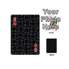 Enigmatic Demon Black and White Pattern Playing Cards 54 Designs (Mini) from ArtsNow.com Front - Diamond2