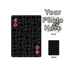 Enigmatic Demon Black and White Pattern Playing Cards 54 Designs (Mini) from ArtsNow.com Front - Diamond4