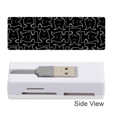 Enigmatic Demon Black and White Pattern Memory Card Reader (Stick) from ArtsNow.com Front