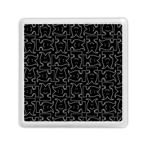 Enigmatic Demon Black and White Pattern Memory Card Reader (Square) from ArtsNow.com Front