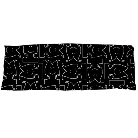 Enigmatic Demon Black and White Pattern Body Pillow Case Dakimakura (Two Sides) from ArtsNow.com Front