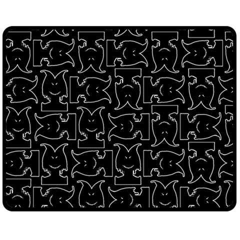 Enigmatic Demon Black and White Pattern Two Sides Fleece Blanket (Medium) from ArtsNow.com 58.8 x47.4  Blanket Back