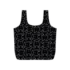 Enigmatic Demon Black and White Pattern Full Print Recycle Bag (S) from ArtsNow.com Back