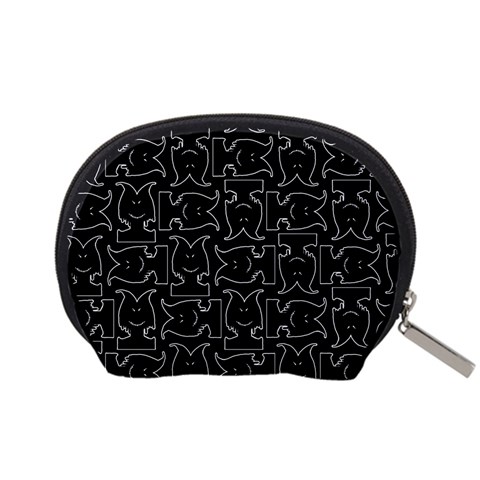 Enigmatic Demon Black and White Pattern Accessory Pouch (Small) from ArtsNow.com Back