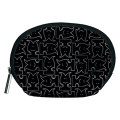 Enigmatic Demon Black and White Pattern Accessory Pouch (Medium) from ArtsNow.com Front