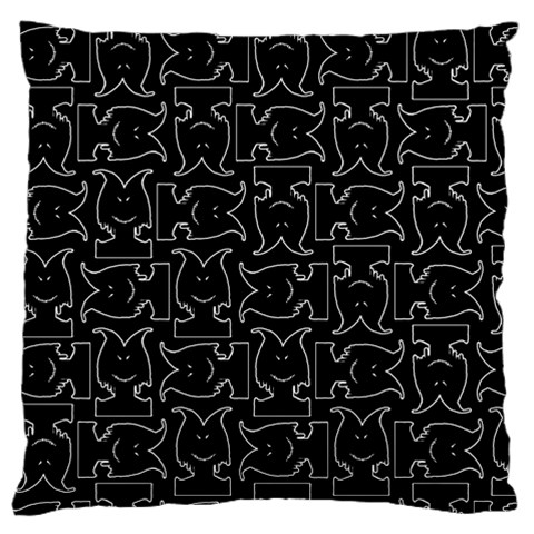 Enigmatic Demon Black and White Pattern Standard Premium Plush Fleece Cushion Case (Two Sides) from ArtsNow.com Back