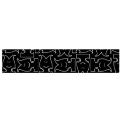 Enigmatic Demon Black and White Pattern Small Premium Plush Fleece Scarf from ArtsNow.com Front