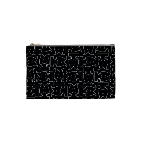 Enigmatic Demon Black and White Pattern Cosmetic Bag (XS) from ArtsNow.com Front