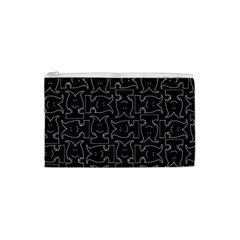 Enigmatic Demon Black and White Pattern Cosmetic Bag (XS) from ArtsNow.com Front