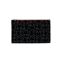 Enigmatic Demon Black and White Pattern Cosmetic Bag (XS) from ArtsNow.com Front