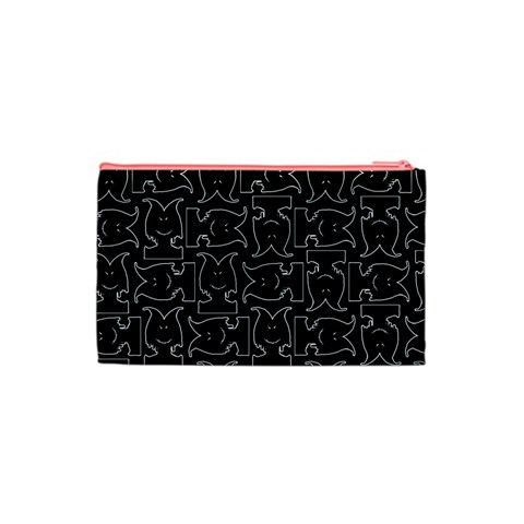 Enigmatic Demon Black and White Pattern Cosmetic Bag (XS) from ArtsNow.com Back