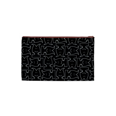 Enigmatic Demon Black and White Pattern Cosmetic Bag (XS) from ArtsNow.com Back