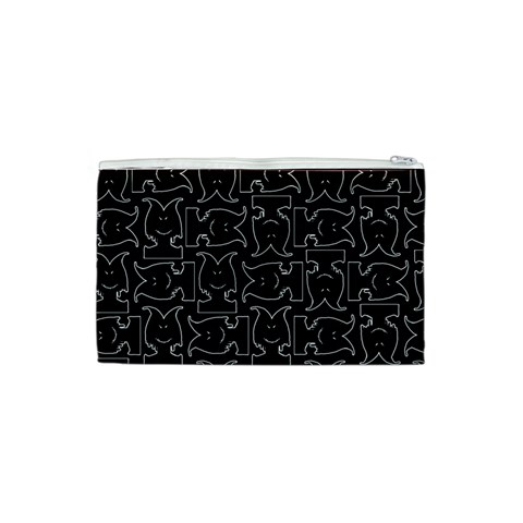 Enigmatic Demon Black and White Pattern Cosmetic Bag (XS) from ArtsNow.com Back