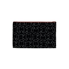 Enigmatic Demon Black and White Pattern Cosmetic Bag (XS) from ArtsNow.com Back