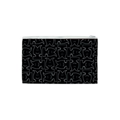 Enigmatic Demon Black and White Pattern Cosmetic Bag (XS) from ArtsNow.com Back