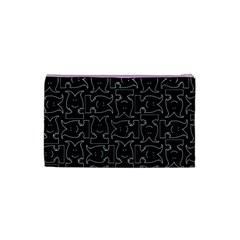 Enigmatic Demon Black and White Pattern Cosmetic Bag (XS) from ArtsNow.com Back