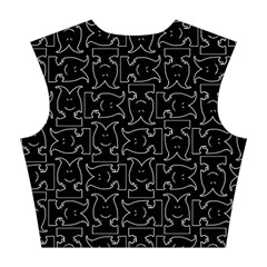 Enigmatic Demon Black and White Pattern Cotton Crop Top from ArtsNow.com Back