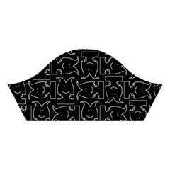 Enigmatic Demon Black and White Pattern Cotton Crop Top from ArtsNow.com Right Sleeve