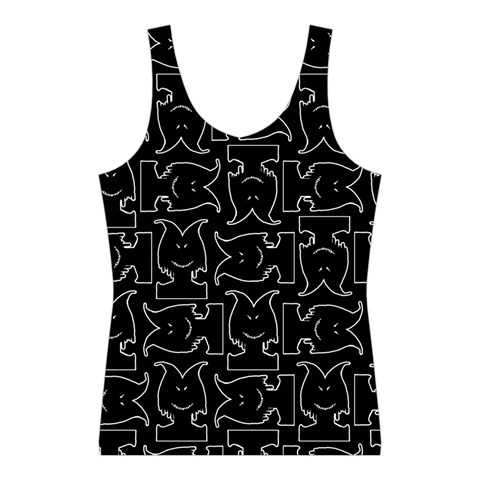 Enigmatic Demon Black and White Pattern Sport Tank Top  from ArtsNow.com Front