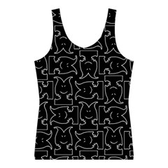 Enigmatic Demon Black and White Pattern Sport Tank Top  from ArtsNow.com Front