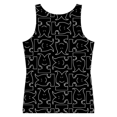 Enigmatic Demon Black and White Pattern Sport Tank Top  from ArtsNow.com Back