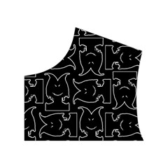 Enigmatic Demon Black and White Pattern Women s Button Up Vest from ArtsNow.com Top Left