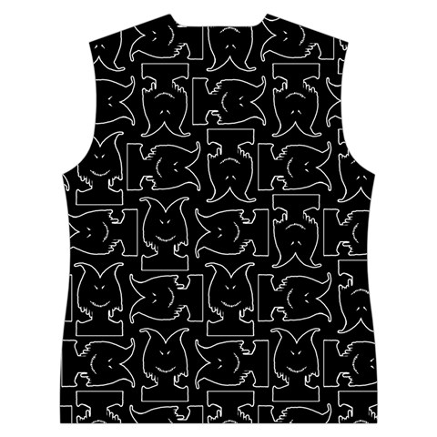 Enigmatic Demon Black and White Pattern Women s Button Up Vest from ArtsNow.com Back