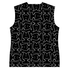 Enigmatic Demon Black and White Pattern Women s Button Up Vest from ArtsNow.com Back