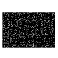 Enigmatic Demon Black and White Pattern Waist Pouch (Small) from ArtsNow.com Loop