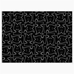 Enigmatic Demon Black and White Pattern Roll Up Canvas Pencil Holder (L) from ArtsNow.com Front