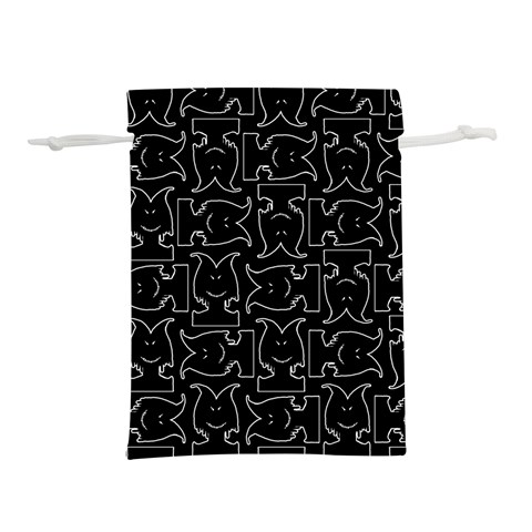 Enigmatic Demon Black and White Pattern Lightweight Drawstring Pouch (S) from ArtsNow.com Front