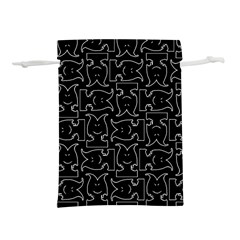 Enigmatic Demon Black and White Pattern Lightweight Drawstring Pouch (S) from ArtsNow.com Back