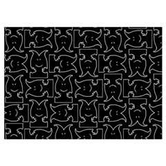 Enigmatic Demon Black and White Pattern Wristlet Pouch Bag (Small) from ArtsNow.com Belt Loop