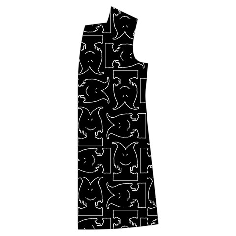 Enigmatic Demon Black and White Pattern Kids  Long Sleeve Velvet Lounge Robe from ArtsNow.com Front Left