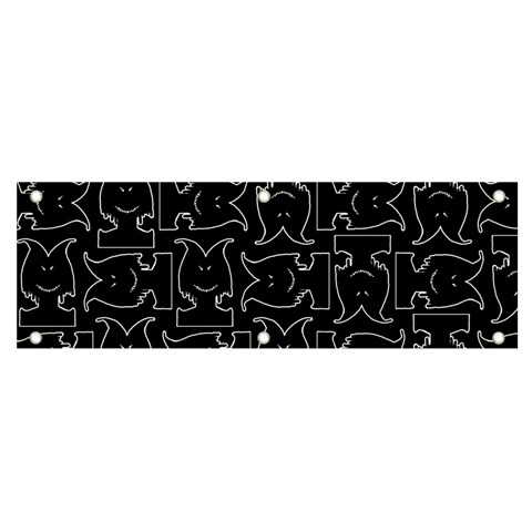 Enigmatic Demon Black and White Pattern Banner and Sign 6  x 2  from ArtsNow.com Front