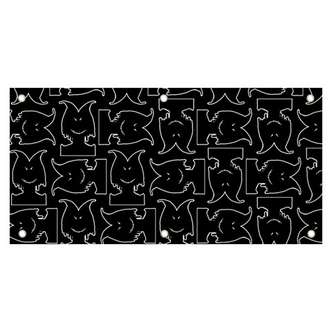 Enigmatic Demon Black and White Pattern Banner and Sign 6  x 3  from ArtsNow.com Front